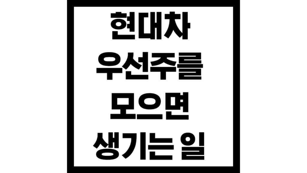 현대차우선주를모으면생기는일